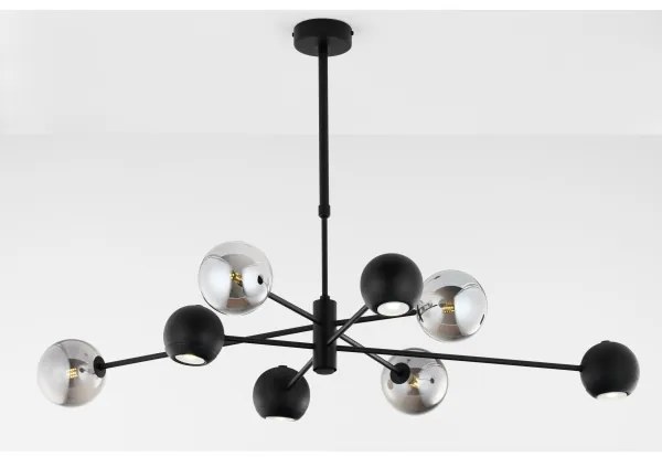 Jupiter 1975 - Luster na tyči MOKA 4xGU10/10W/230V + 4xG9/10W/230V čierna/chróm