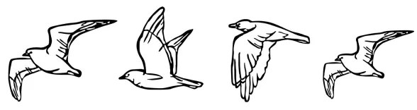 SADA 4x Nástenná dekorácia vtáci kov