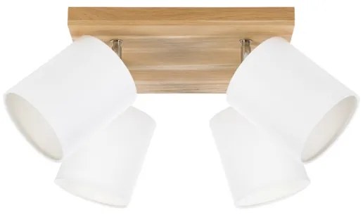 Spot-Light DO56844474 - Stropné bodové svietidlo APRILLIA 4xE27/25W/230V dub/biela