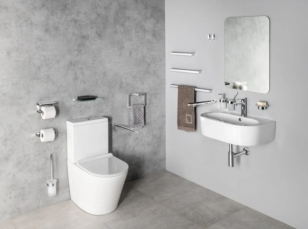 Gedy Gedy, PIRENEI WC kefa závesna, mliečne sklo, zlatá matná, PI330388