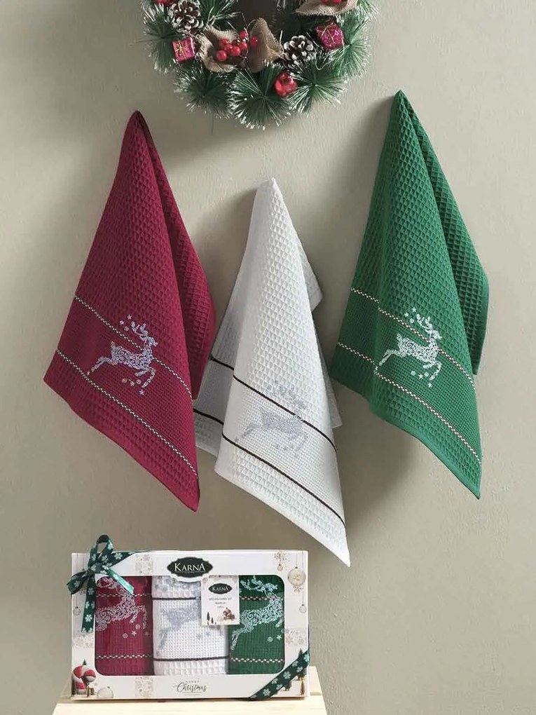 SADA KUCHYNSKÝCH UTIEROK SANTA 3 KS 40X60 CM VZOROVANÉ