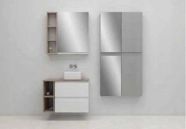 Cersanit Moduo, závesná skrinka 400x141x800 mm, biela lesklá, K116-018