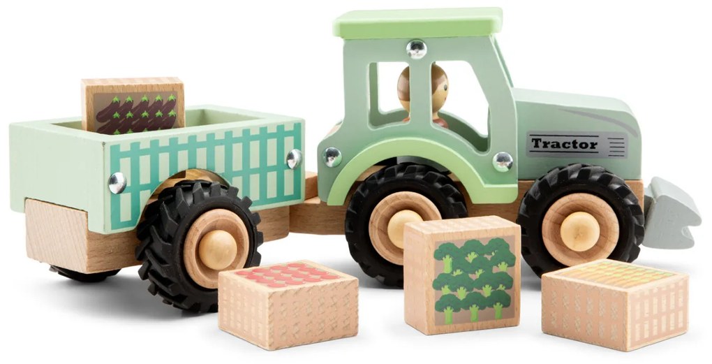 Traktor s valníkom a nákladom