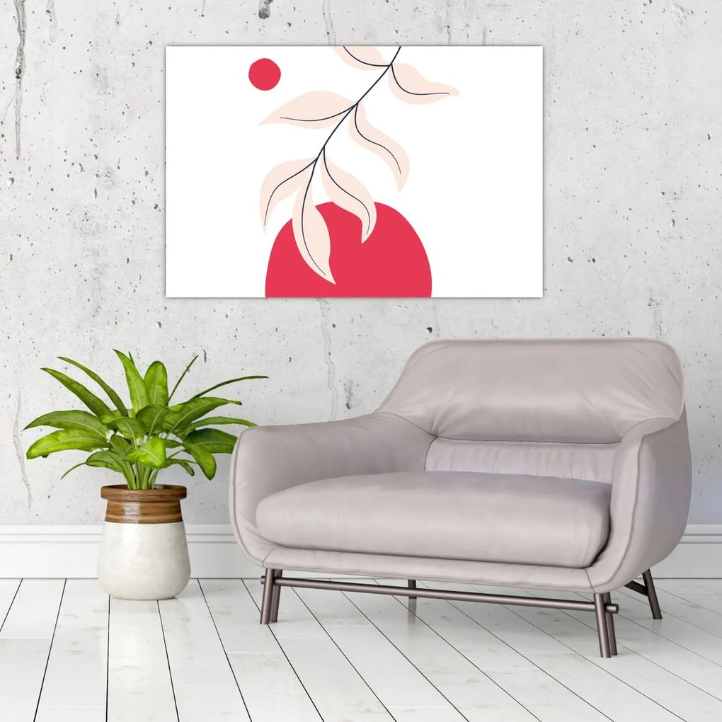 Obraz - Ružová florálna abstrakcia N⁰2 (90x60 cm)