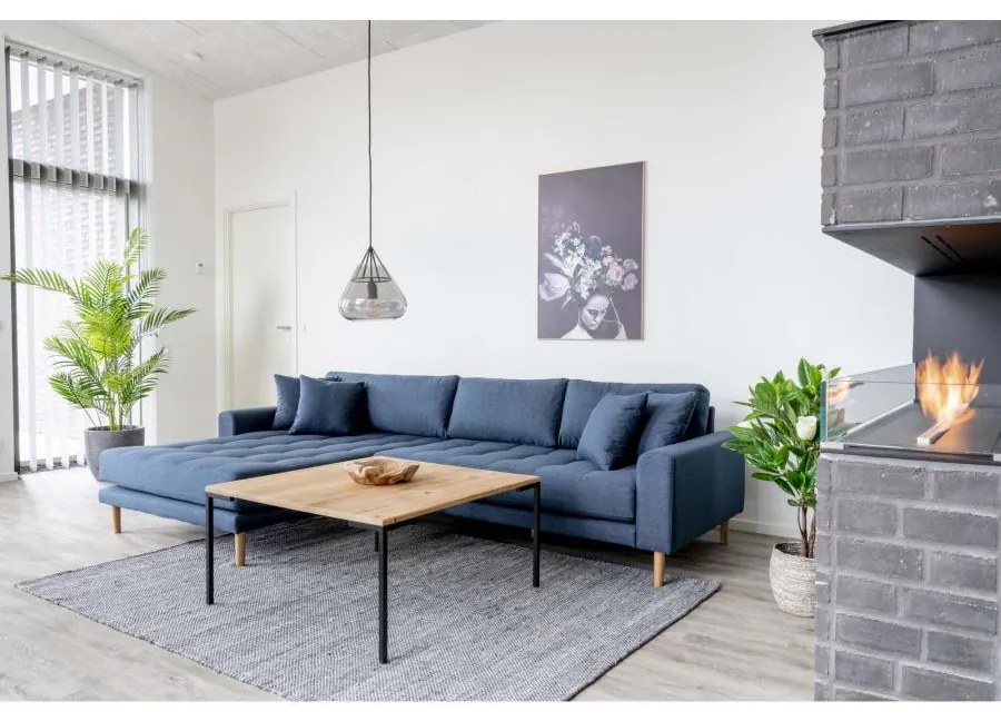 House Nordic -  Elegantná rohová pohovka LIDO LOUNGE 290 cm, modrá ľavá