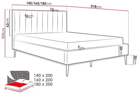 Manželská posteľ 140cm Bleash  (béžová). Vlastná spoľahlivá doprava až k Vám domov. 1121863