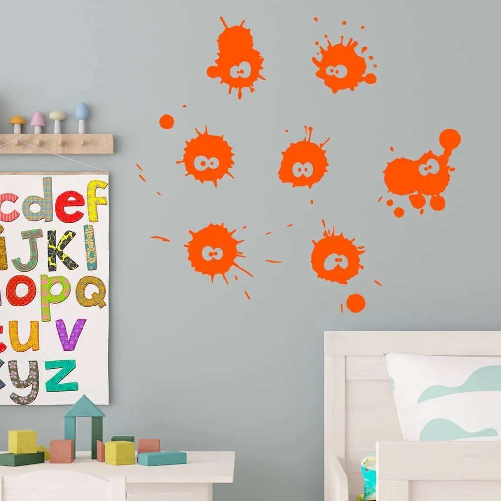 Veselá Stena Samolepka Srandovné machuľky Farba: bílá, Veľkosť: 60 x 56 cm