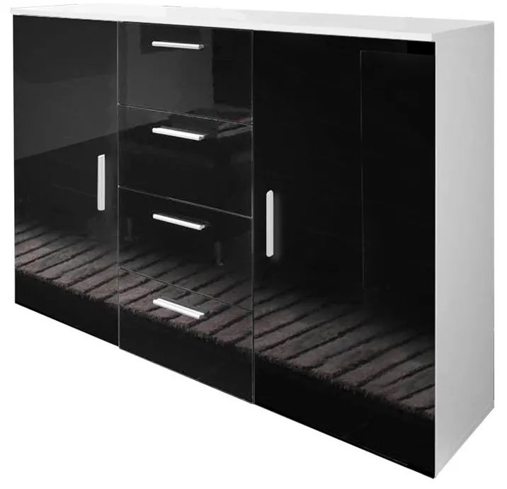 Komoda Cami, Farby: biela / biely lesk