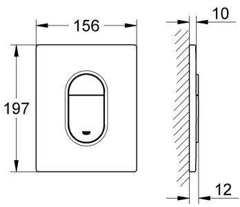 GROHE 38844000 - Splachovacie tlačidlo ARENA COSMOPOLITAN 156 × 197 mm chróm