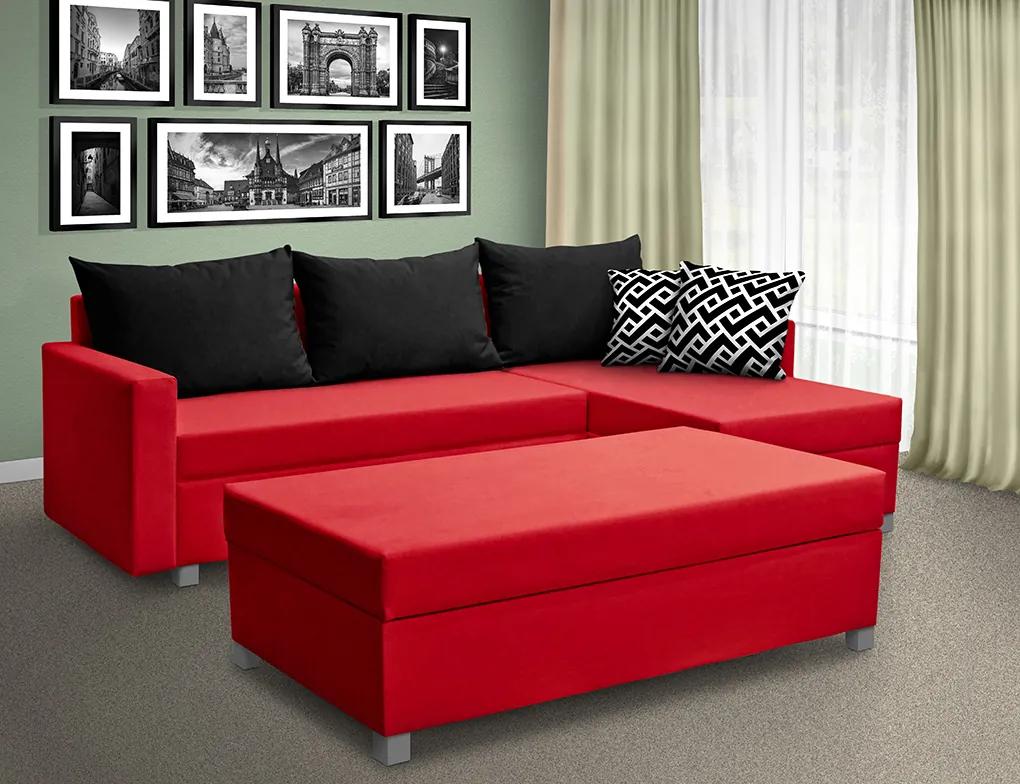 Nabytekmorava Rozkladacia sedacia súprava Essen Farba: červená/čierná