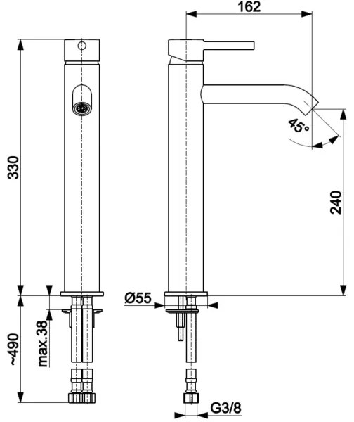 KFA Armatura 5032-612-31 - Umývadlová batéria + výpust MOZA 33 cm zlatá