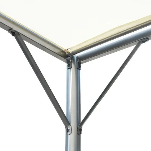 vidaXL Pergola s nastaviteľnou strechou krémovo-biela 3x3 m oceľová-