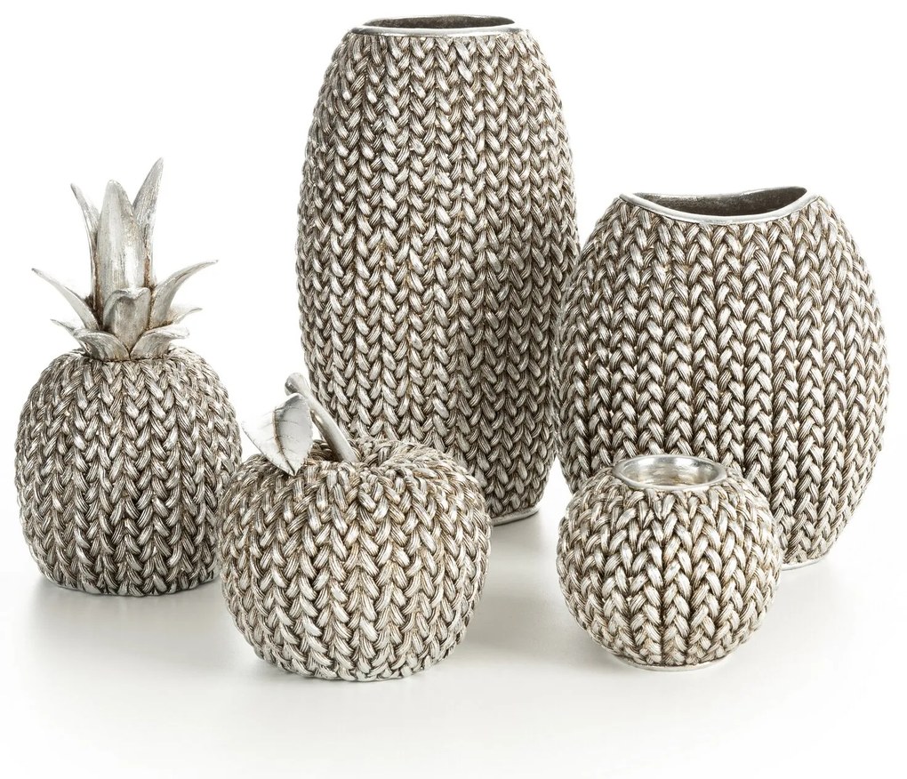 DEKORAČNÁ SOŠKA MOLI 13X13X13 CM STRIEBORNÁ