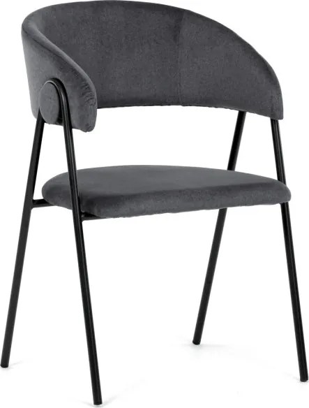 Jedálenská stolička zamatová, sivá DCL-X7130 GREY2