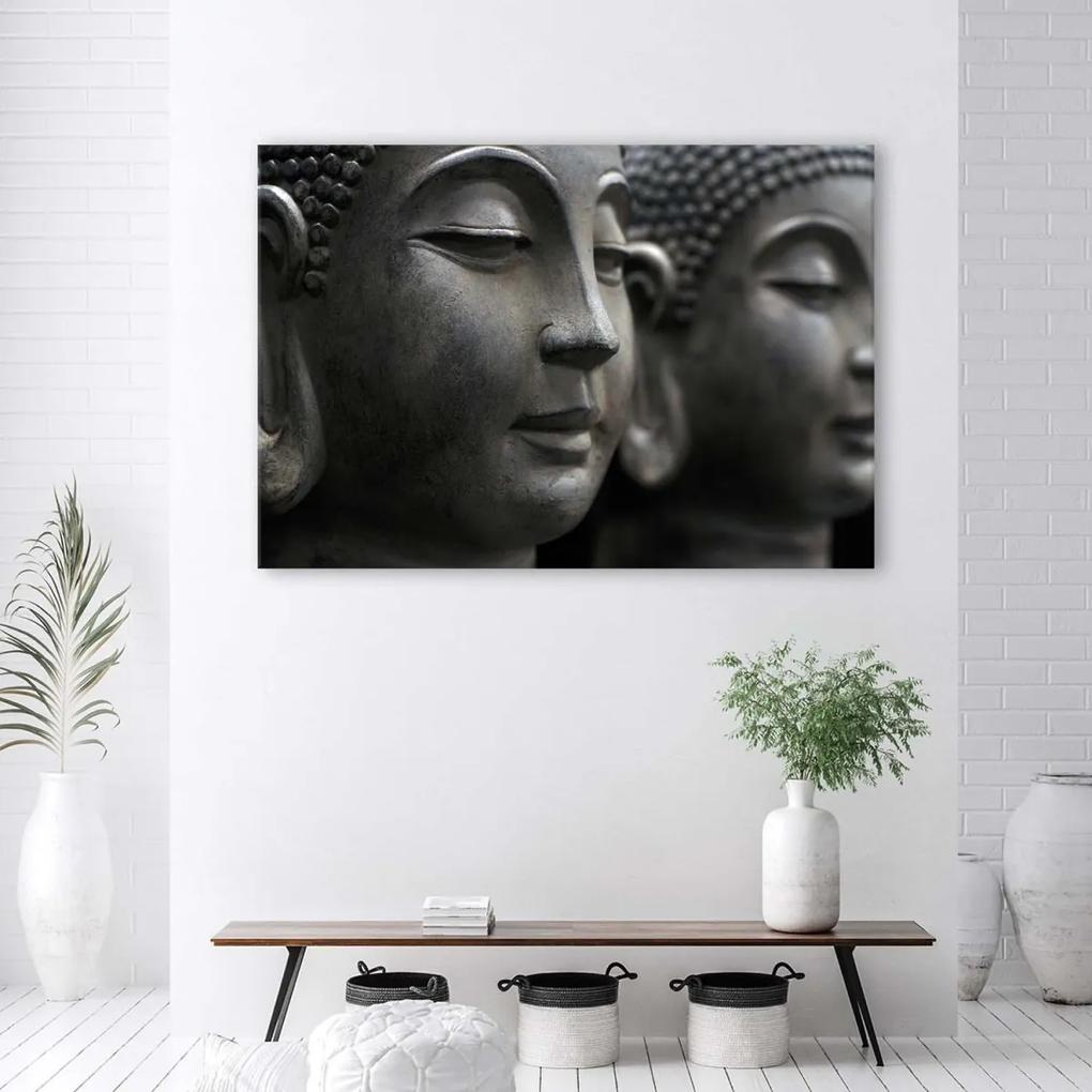 Obraz na plátně Buddha Zen Spa Grey - 90x60 cm