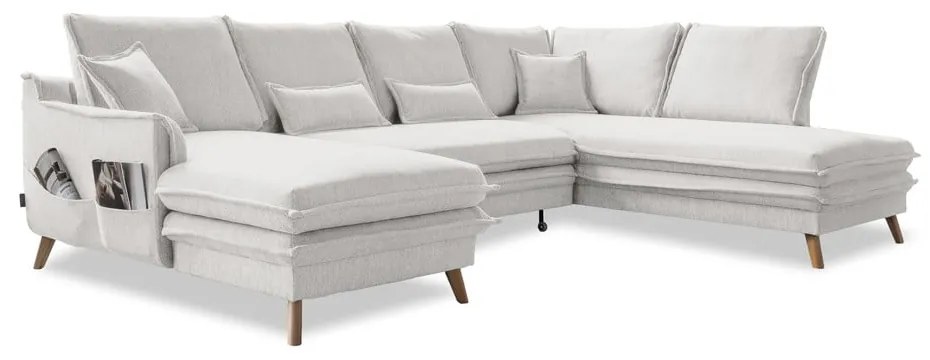 Béžová rozkladacia rohová pohovka (pravý roh/do tvaru "U") Charming Charlie – Miuform