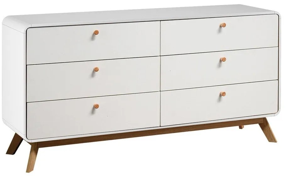 Biela nízka komoda 150x74 cm Caitlin – Støraa