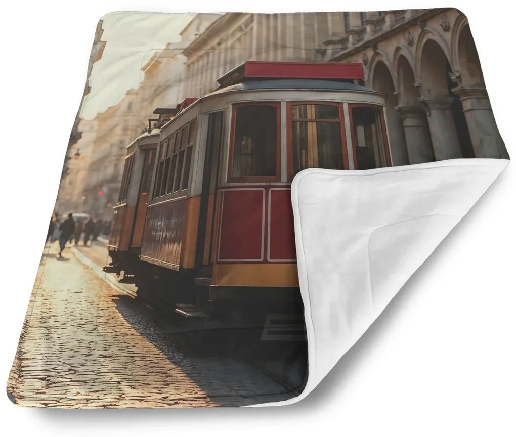 Sablio Deka pre bábätko Historická červená električka - 80x100 cm