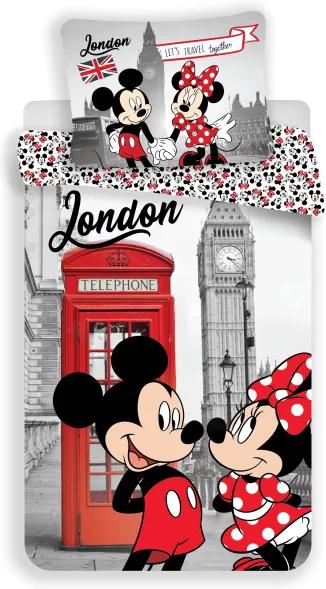 Jerry Fabrics Povlečení Mickey a Minnie Londýn Telephone 140x200 70x90