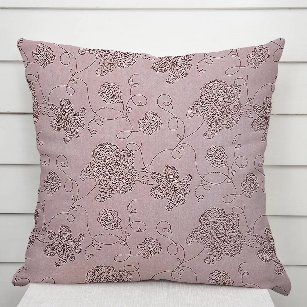 Biante Dekoračná obliečka na vankúš TF-077 Kvetované ornamenty na staroružovom 40 x 40 cm