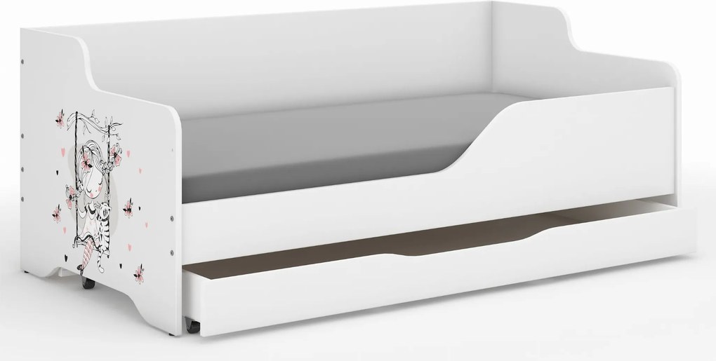 Wooden Toys Detská posteľ LILU 160x80  Dievčatko na hojdačke – bočnice