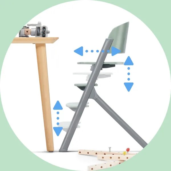 KINDERKRAFT SELECT-Detská jedálenská stolička LIVY Premium Olive green +ležadlo CALMEE