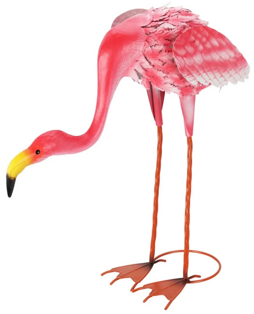 Záhradná kovová figúrka Flamingo, sada 2ks, 65 cm, ružová