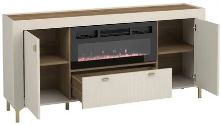 Komoda s krbom Nivorta 2D1S NV7, Farby: kašmír / kašmír + dub whisky