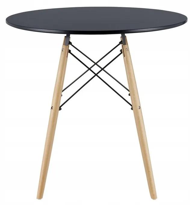 SUPPLIES LEO Škandinávsky jedálenský stôl dub 80 cm - čierny