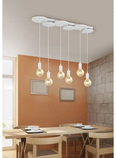 Trio - Luster na lanku DISCUS 6xE27/28W/230V biela