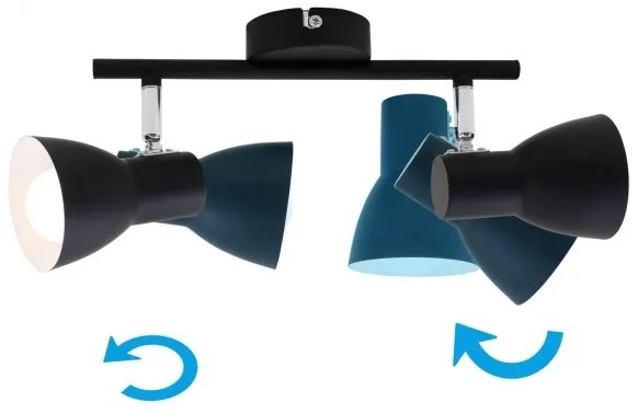 Briloner 10698891 - Bodové svietidlo 2xE14/25W/230V čierna