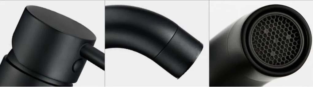 Umývadlová batéria MAXMAX Rea LUNGO - nízka - čierna