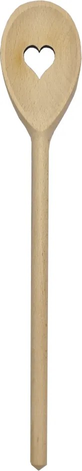 AMADEA Drevená vareška so srdcom, masívne drevo, dĺžka 30 cm