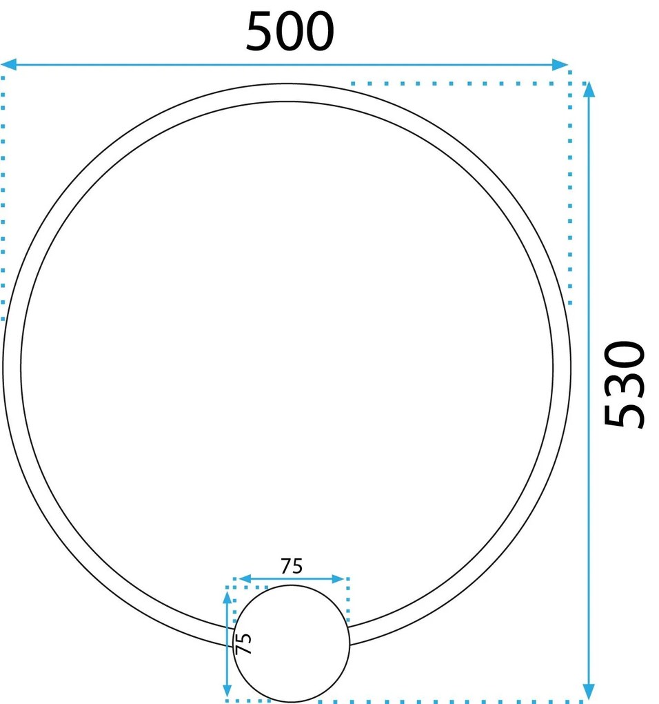 Toolight, LED nástenné svietidlo 50cm 23W 4000K APP1391-CW, zlatá matná, OSW-00917