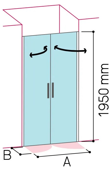 Glass 1989 Soho - Sprchový kút otváravé dvere alebo kompatibilný s bočnou stenou, veľkosť vaničky 100 cm, profily chrómové, číre sklo,…