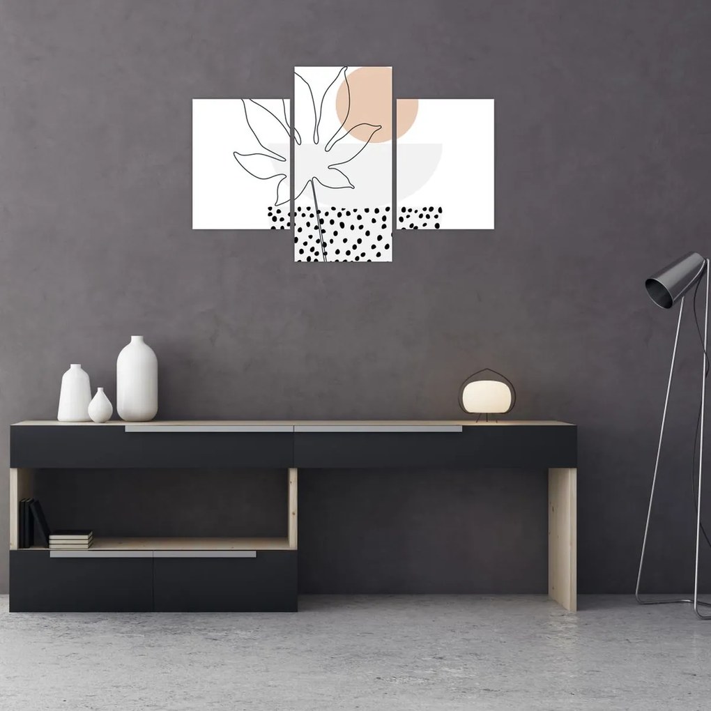 Obraz - Line art kvety N⁰3 (90x60 cm)