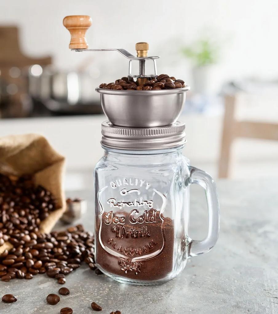 Sklenený mlynček na kávu