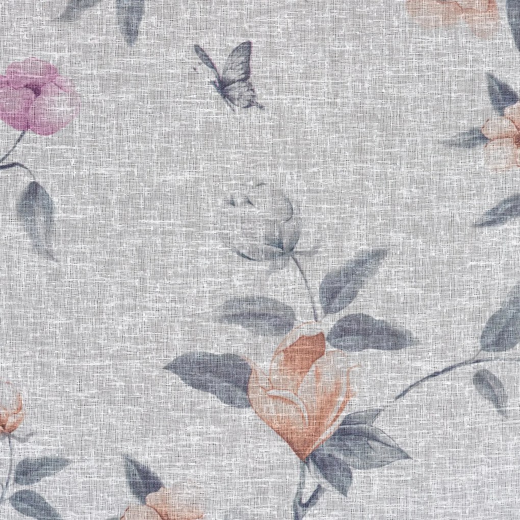 ZÁCLONA NA KRÚŽKOCH ANTEA 140X250 CM KVETY