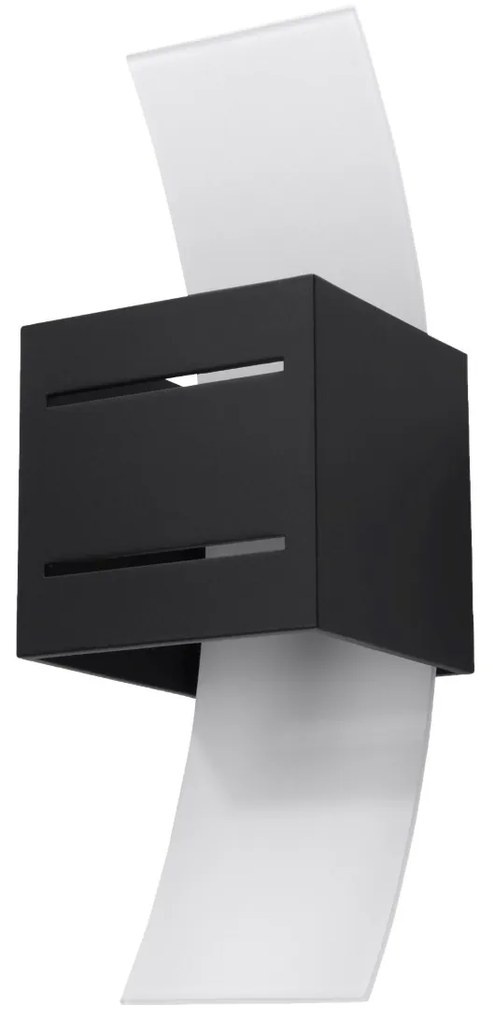 Nástenné svietidlo Loreto, 1x sklenené/čierne kovové tienidlo