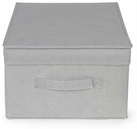 Compactor Skladací úložný kartónový box Wos, 30 x 43 x 19 cm, sivá, S