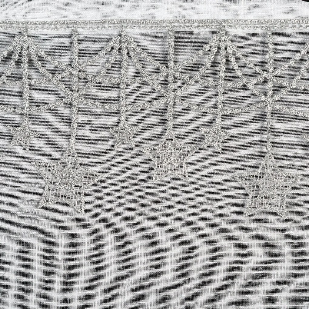 VIANOČNÁ ZÁCLONA NA KRÚŽKOCH XMAS 140X250 CM HVIEZDY