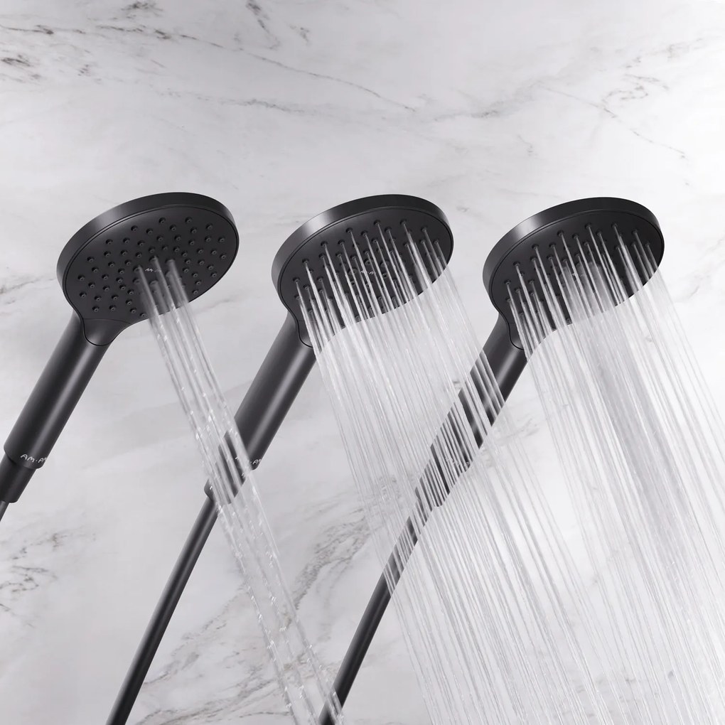 Sprchový systém AM.PM Like F07LA422 s termostatickou sprchovou batériou, čierny