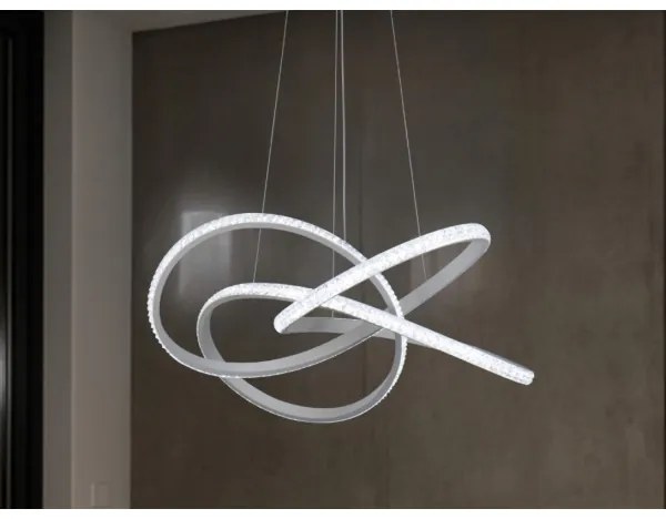 Stmievateľný LED luster na lane, 95 W, 230 V, 3000–6500 K, Ø 57 cm + diaľkový ovládač