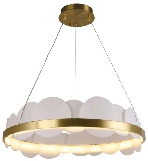 LED Stmievateľný luster na lanku LED/40W/230V 3000-6500K zlatá + diaľkové ovládanie