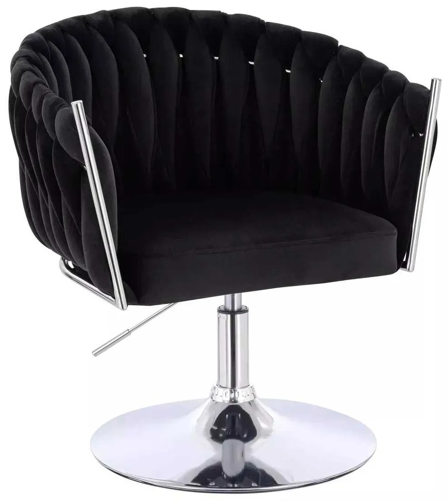 LuxuryForm DESIGN Stolička NORDEN VELUR na striebornom tanieri - čierna