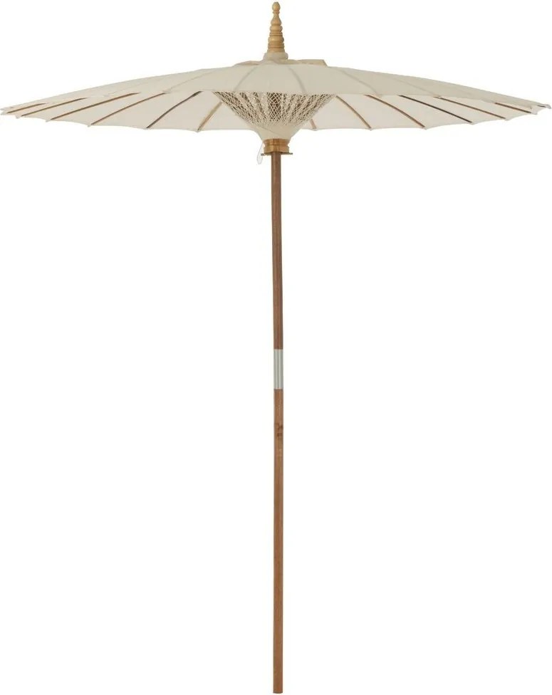 Čierny slnečník s drevenou tyčou Lorie Wood - ∅ 200*260 cm