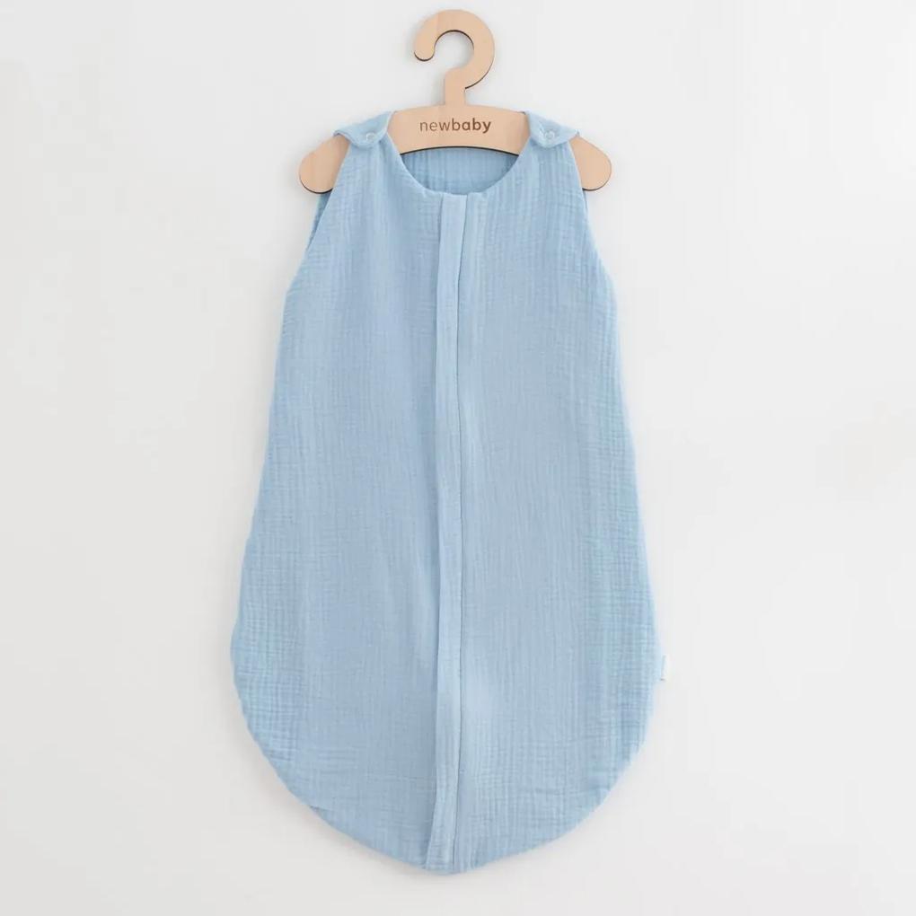 Mušelínový spací vak pre bábätká New Baby modrý, vel. 0-6 m