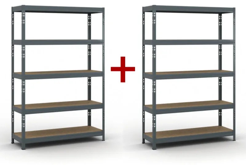 Policový regál 1+1 ZADARMO, 1786x1200x400 mm, nosnosť 280kg