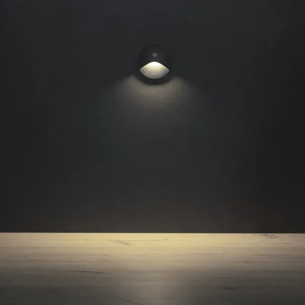 Kanlux 39137 - LED schodové svietidlo so senzorom EXIN 2,5W/230V 4000K IP65 antracitové, okrúhle