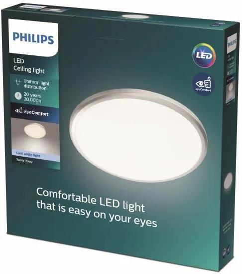 Philips Twirly LED stropné svietidlo 347mm 1x17W/1900lm 4000K šedá
